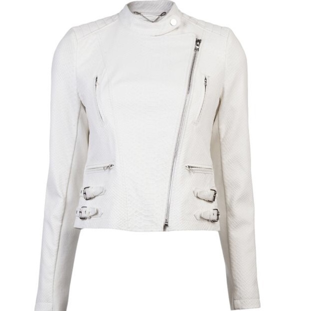 YIGAL AZROUËL rare White Python Moto Jacket